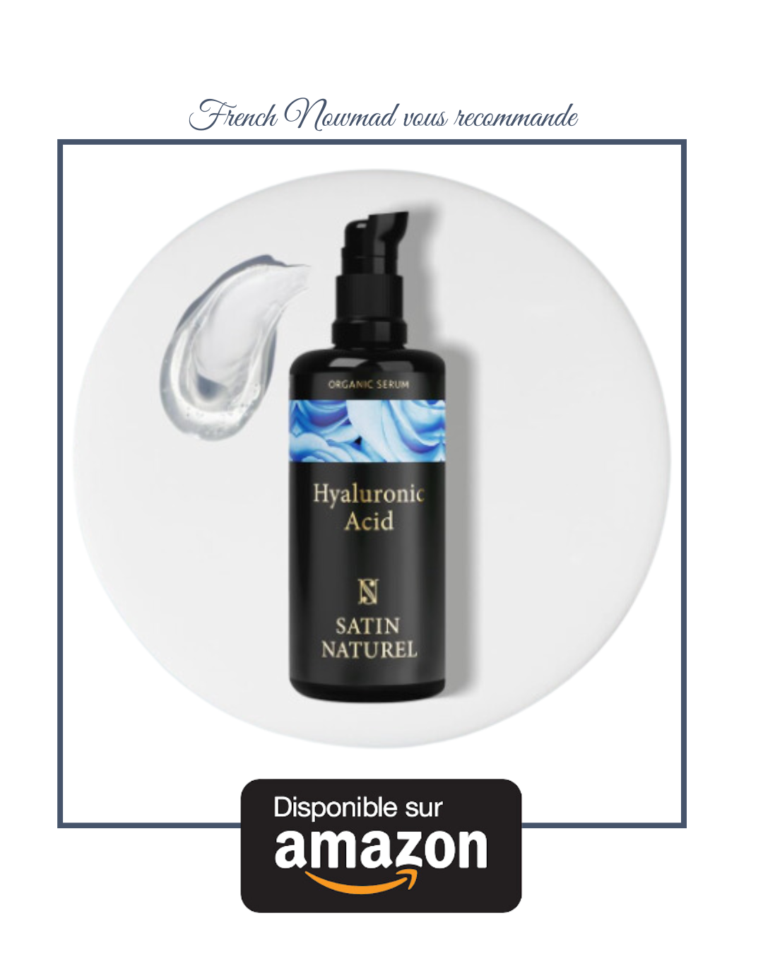 Satin naturel à l'acide hyaluronique pour lutter contre la peau déshydratée.