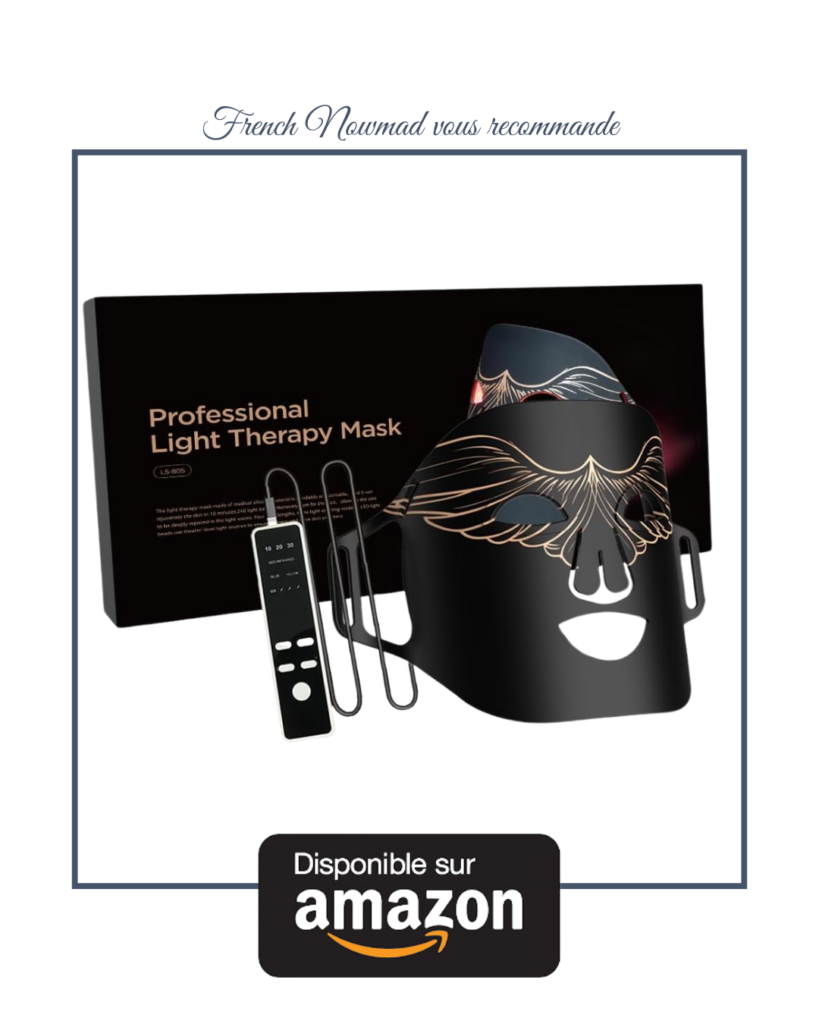 LESCOLTON Masque de luminothérapie à LED, 4 couleurs, rajeunissement de la peau, 240 LED