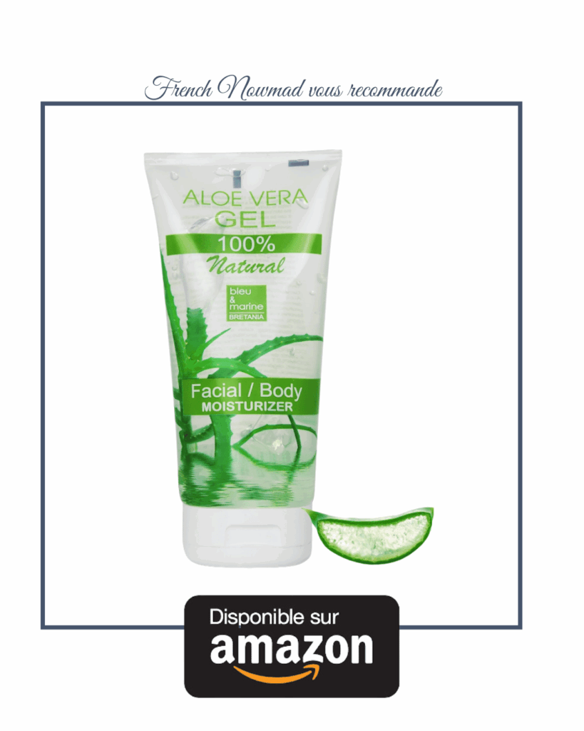 Gel D'Aloe Vera pour soigner un coup de soleil.